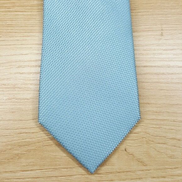 CALVIN KLEIN Mens Neck Tie Blue Textured Micro Print Silk Blend Classic Pointed - Picture 1 of 6